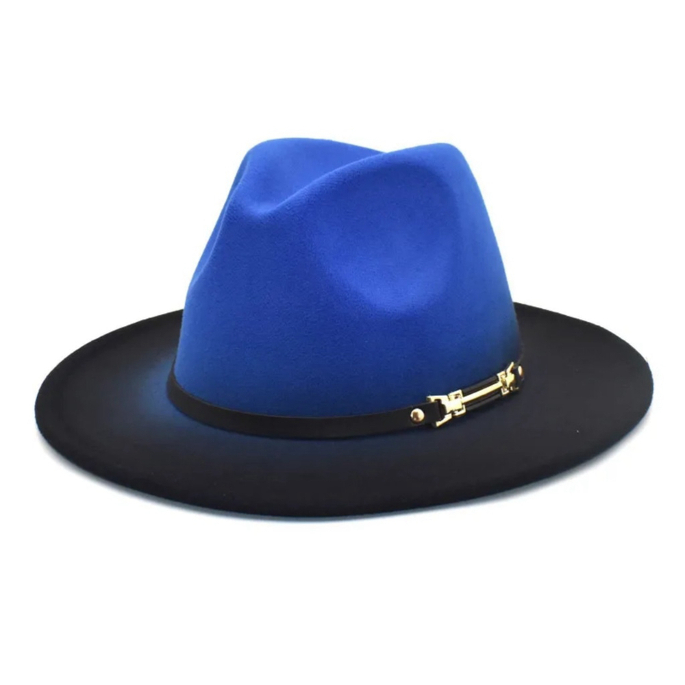 Adjustable Gradient Style Fedora Hat In Blue To Black